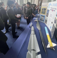 Team rockets on display at an exhibition
